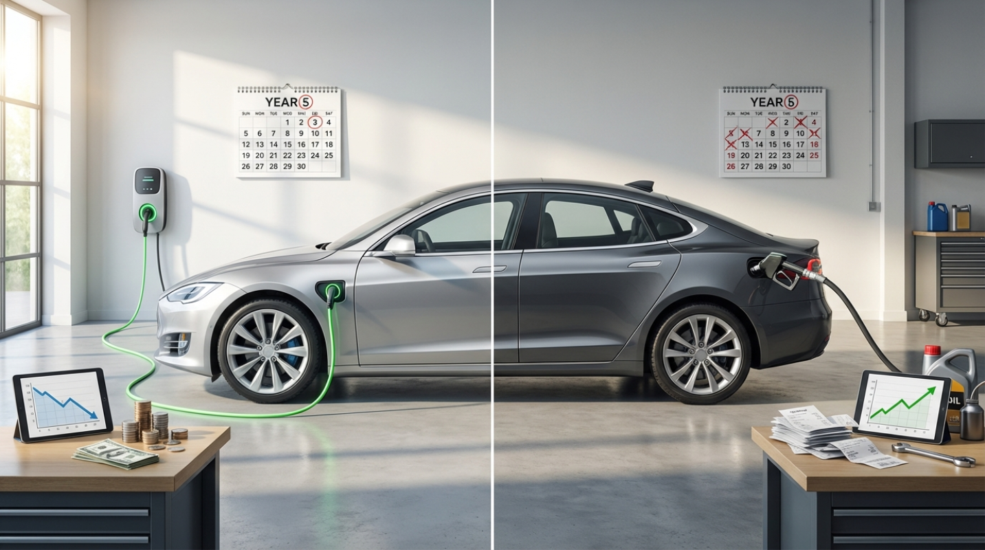 Electric Vehicle Ownership Costs Compared To Gas Cars Over Five Years